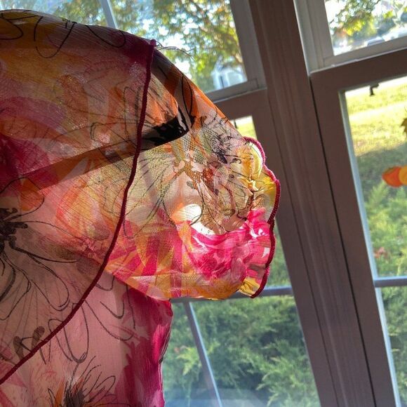 Vintage Girls Short Sleeve Dress Size 14/16 Made in USA Spring Pink Floral - Picture 7 of 11